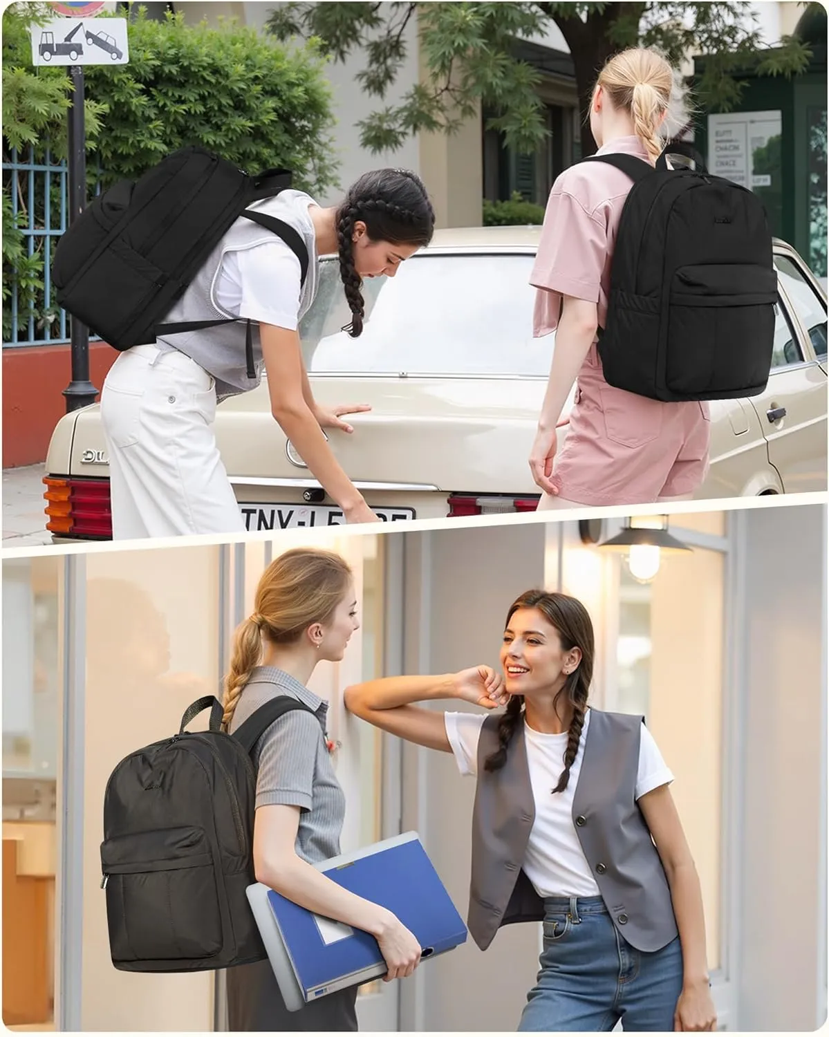 LOVEVOOK Lightweight Puffer Laptop Backpack For Women, 15.6 Inch