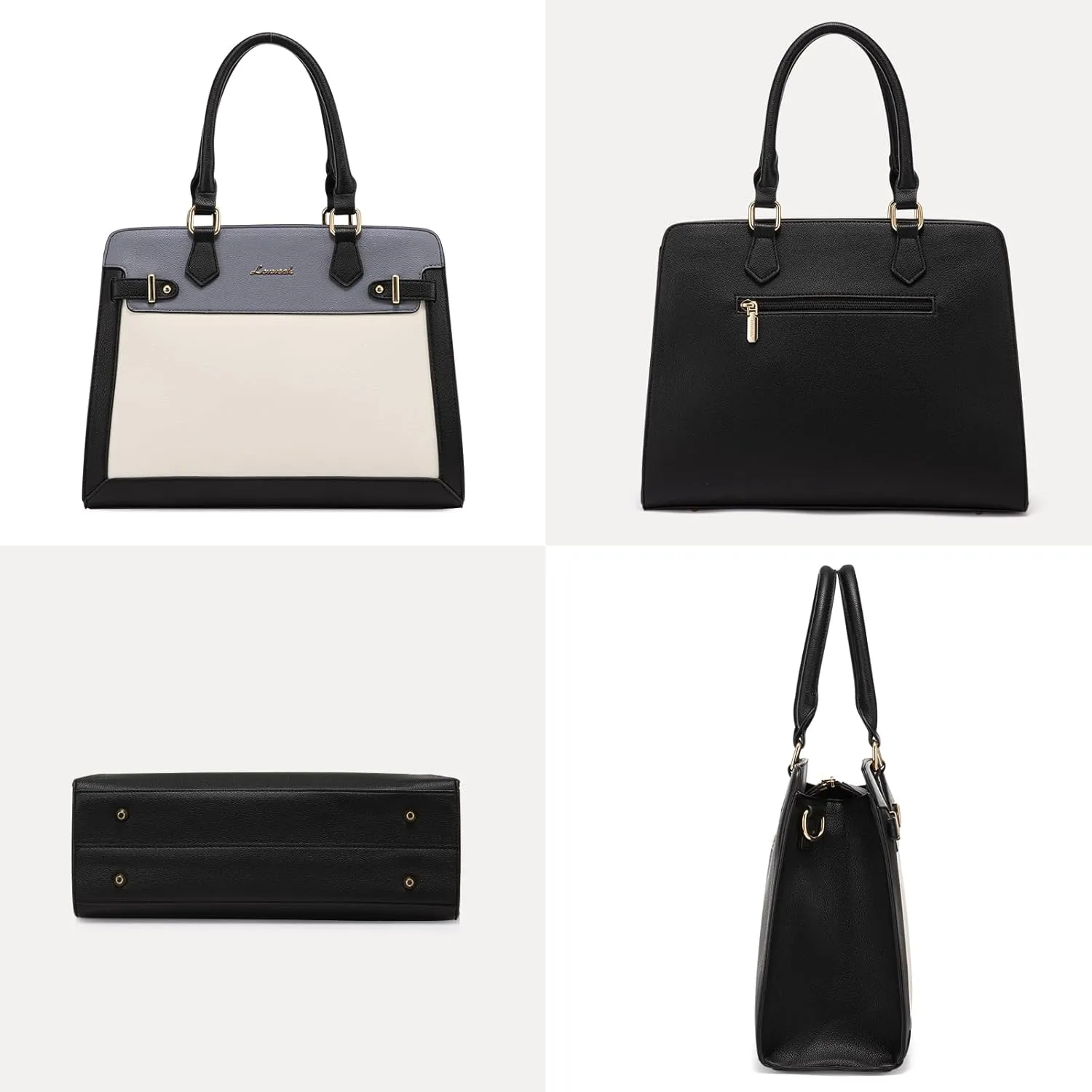 LOVEVOOK Purses and Handbags for Women, Tote Shoulder Bag Satchel Black Purse and PU Leather Top Handle for ladies