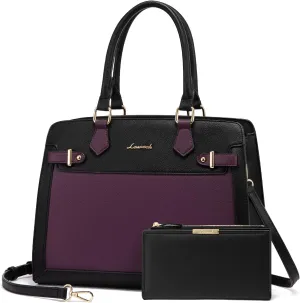 LOVEVOOK Purses and Handbags for Women, Tote Shoulder Bag Satchel Black Purse and PU Leather Top Handle for ladies