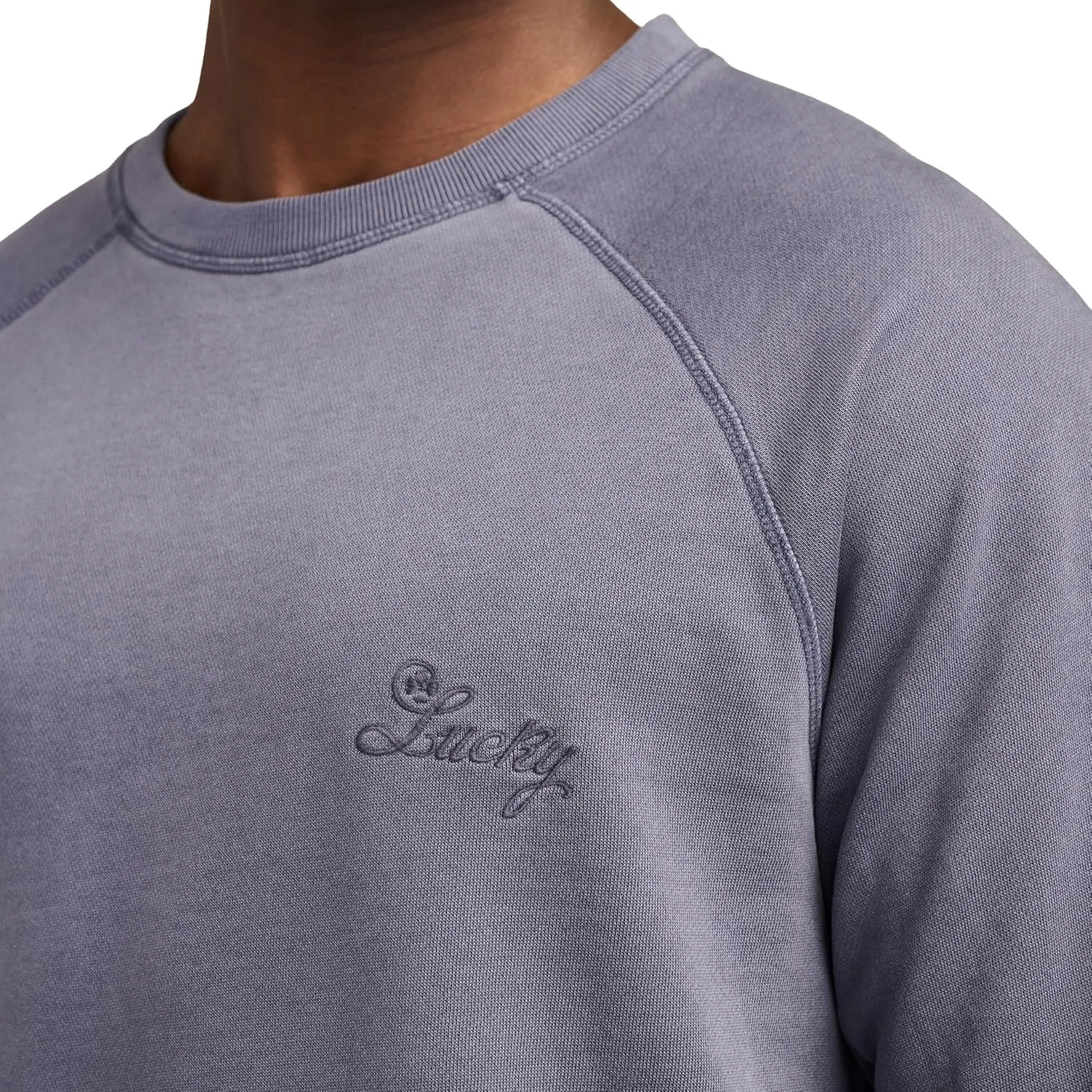Lucky Brand Men's Fleece Logo Raglan Crew
