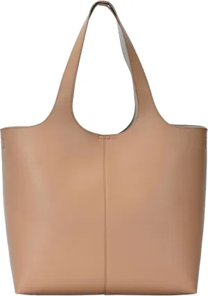 Madison West Elle Tote | Vegan Leather Tote Bags for Women with Double Handles and Scoop neck | 17.5" L x 6" W x 13" H