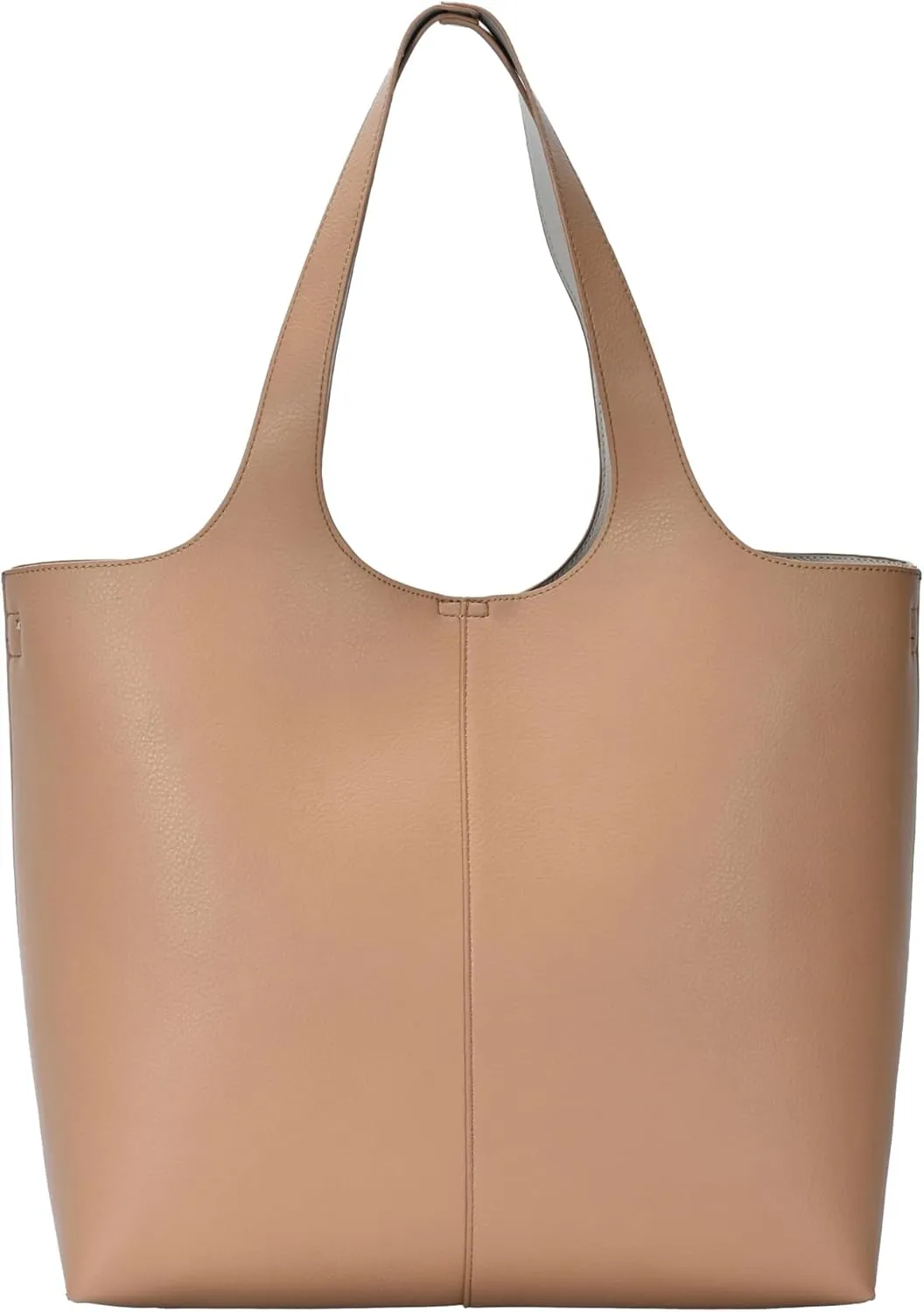 Madison West Elle Tote | Vegan Leather Tote Bags for Women with Double Handles and Scoop neck | 17.5" L x 6" W x 13" H