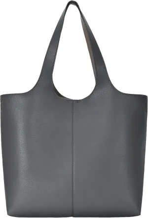 Madison West Elle Tote | Vegan Leather Tote Bags for Women with Double Handles and Scoop neck | 17.5" L x 6" W x 13" H