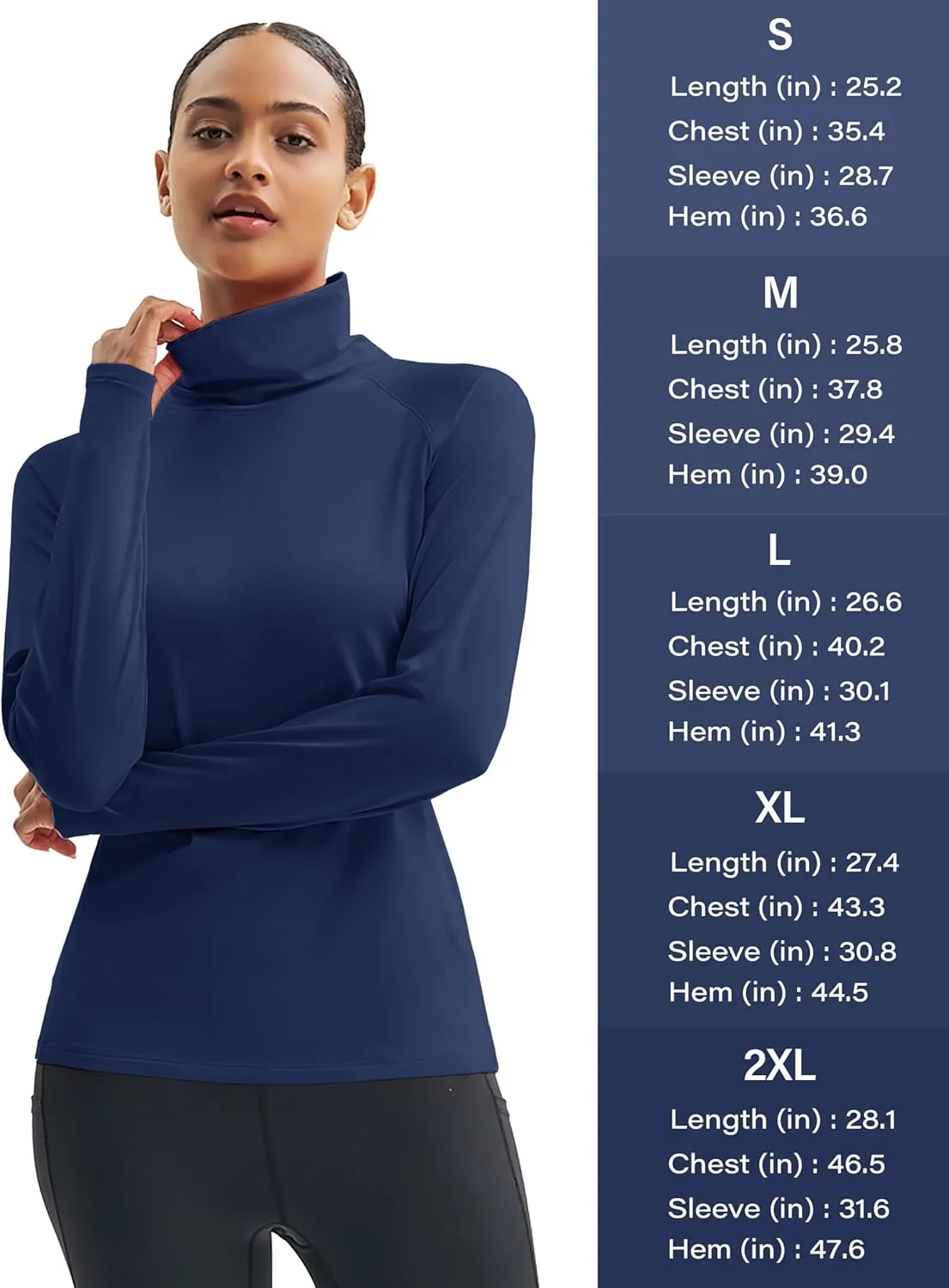 MAGCOMSEN Women's Thermal Long Sleeve Fleece Shirt Mock Turtleneck Undershirt Running Workout Top with Thumb Holes