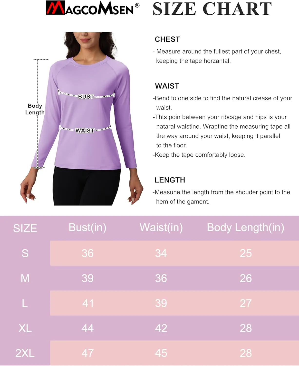 MAGCOMSEN Women's Thermal Shirts Fleece Lined Undershirt Long Sleeve Tops Warm Workout Winter Base Layer