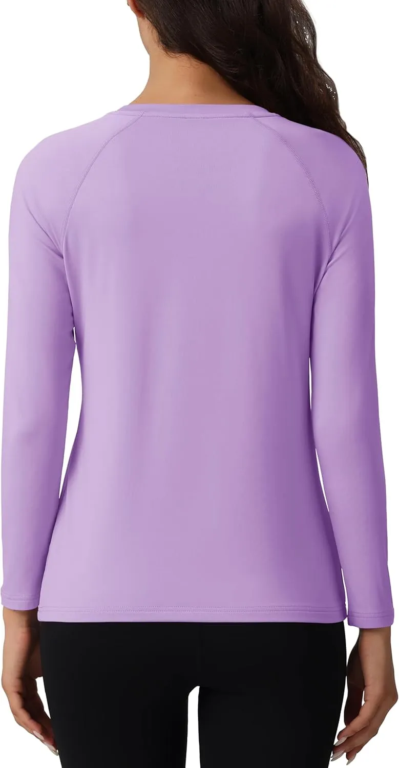 MAGCOMSEN Women's Thermal Shirts Fleece Lined Undershirt Long Sleeve Tops Warm Workout Winter Base Layer