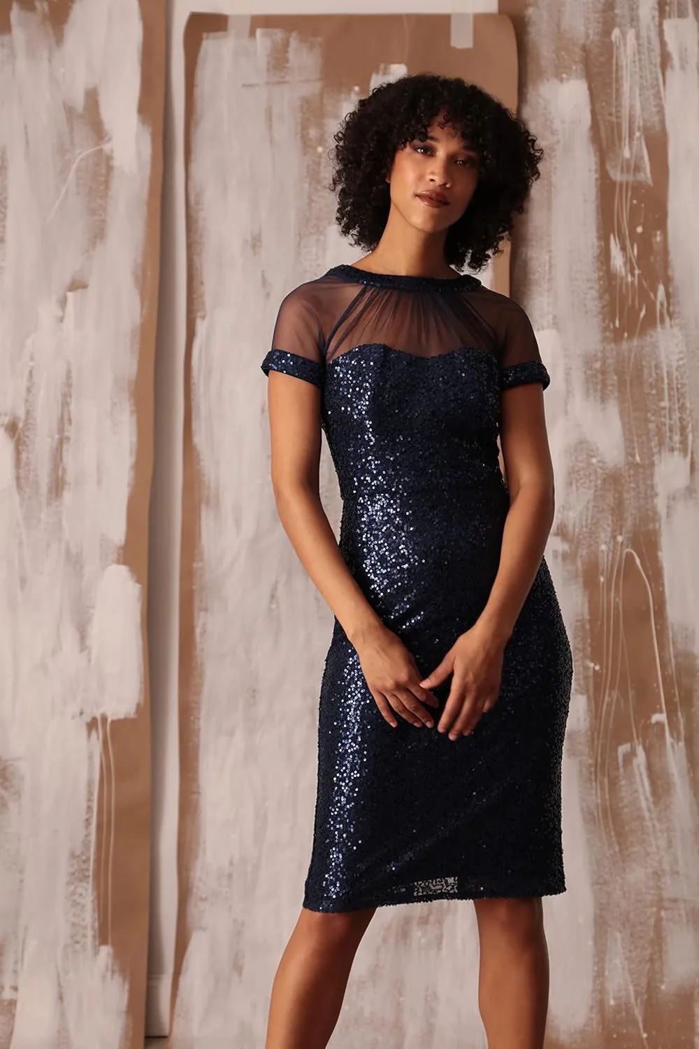Maggy London Women's Illusion Dress Occasion Event Party Holiday Cocktail Guest of Wedding.