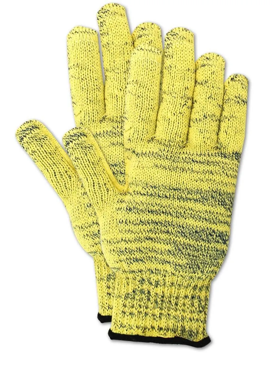 MAGID KA1000-8 Cut Master KA1000 Kevlar Armor Blend Seamless Knit Gloves, Cut Level 5, Medium, Yellow