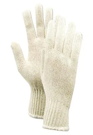 MAGID T132C KnitMaster T132 Lightweight 7 Gauge Knit Gloves, Cotton Poly Blend, Ladies (Fits Medium), Natural (Pack of 36)