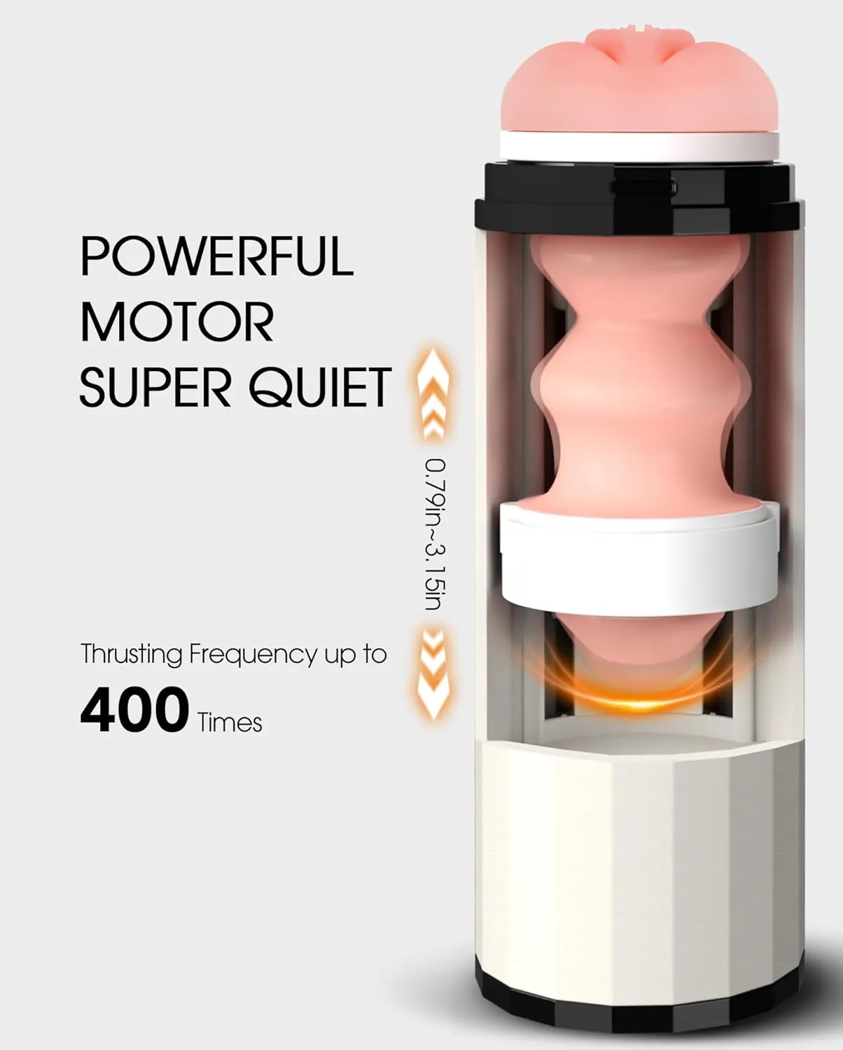 Male Automatic Masturbator Sex Toys - Hands Free Visible Masturbator Cup Blowjob Machine with 10 Thrusting & 2 Sleeves & Wearable Strap Adult Pocket Pussy for Men Pleasure | 50db Quiet | White