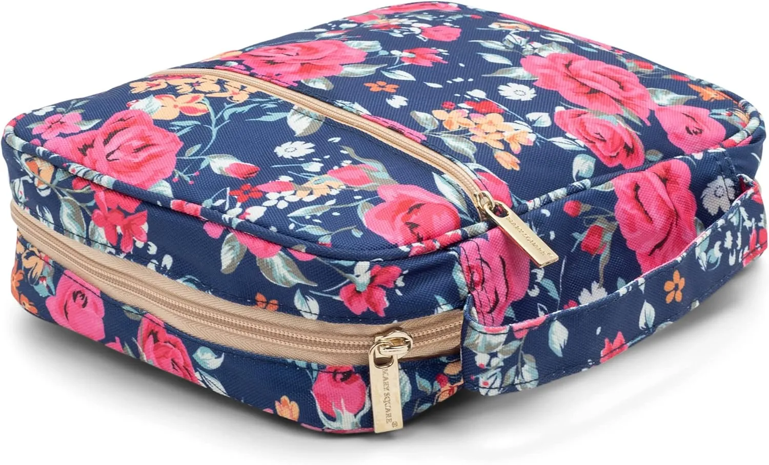 Mary Square 22334 Augusta Pink Floral Pattern 8 x 10.5 Inch Polyester Zippered Bible Cover Case with Handle