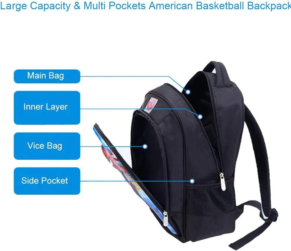 MATMO Soccer Backpack for Boys, Soccer Print Cool Football Pattern School Bag - American Football Backpack 23-18