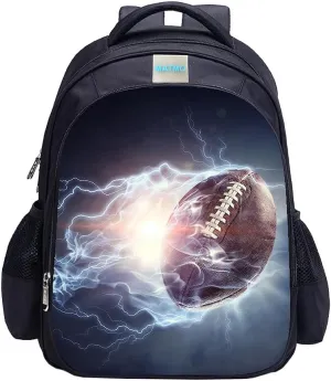 MATMO Soccer Backpack for Boys, Soccer Print Cool Football Pattern School Bag - American Football Backpack 23-18