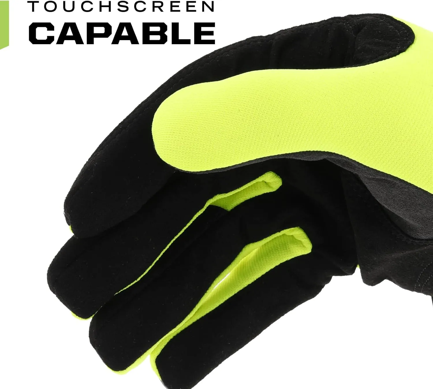 Mechanix Wear: Hi-Viz FastFit Work Gloves with Secure Fit Elastic Cuff, Reflective and High Visibility, Touchscreen Capable, Safety Gloves for Men, Multi-Purpose Use (Fluorescent Yellow, XX-Large)