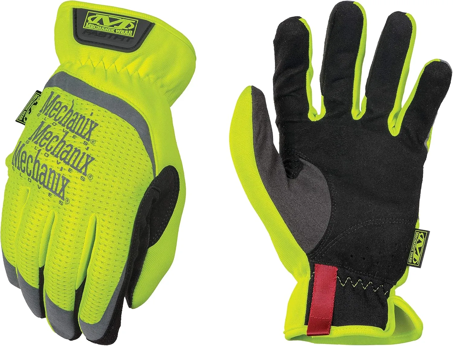 Mechanix Wear: Hi-Viz FastFit Work Gloves with Secure Fit Elastic Cuff, Reflective and High Visibility, Touchscreen Capable, Safety Gloves for Men, Multi-Purpose Use (Fluorescent Yellow, XX-Large)