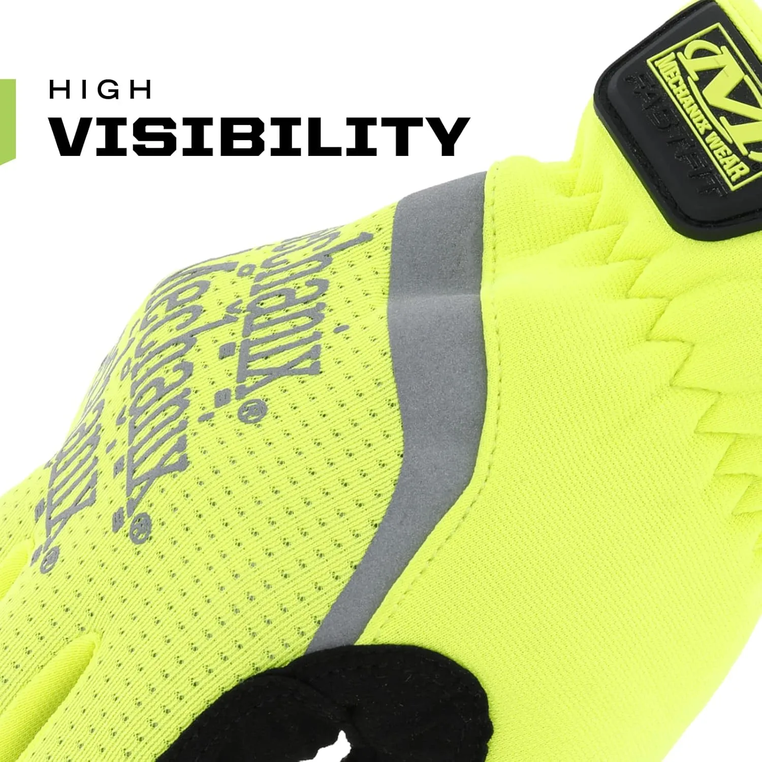 Mechanix Wear: Hi-Viz FastFit Work Gloves with Secure Fit Elastic Cuff, Reflective and High Visibility, Touchscreen Capable, Safety Gloves for Men, Multi-Purpose Use (Fluorescent Yellow, XX-Large)
