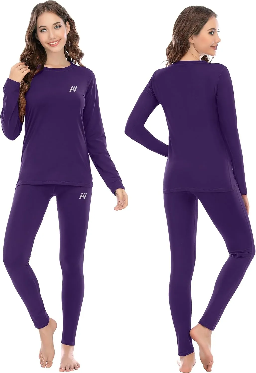 MEETWEE Women Thermal Underwear, Winter Warm Base Layer Compression Set, Fleece Lined Long Johns Running Skiing