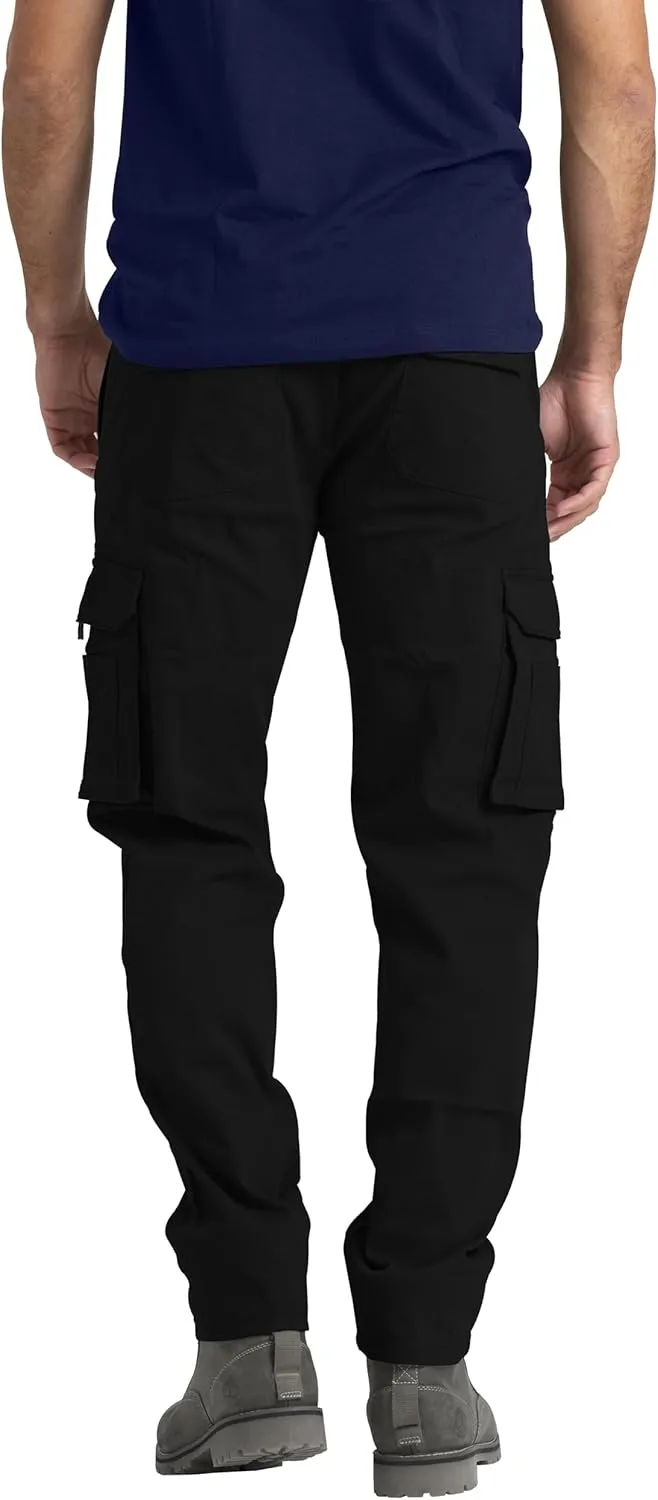 Mens Cargo Pant 100% Cotton Slim-Fit Relaxed Tactical Hiking Heavy Duty Workwear 6 Pockets Outdoor Cargo Works Pants 32W-44W