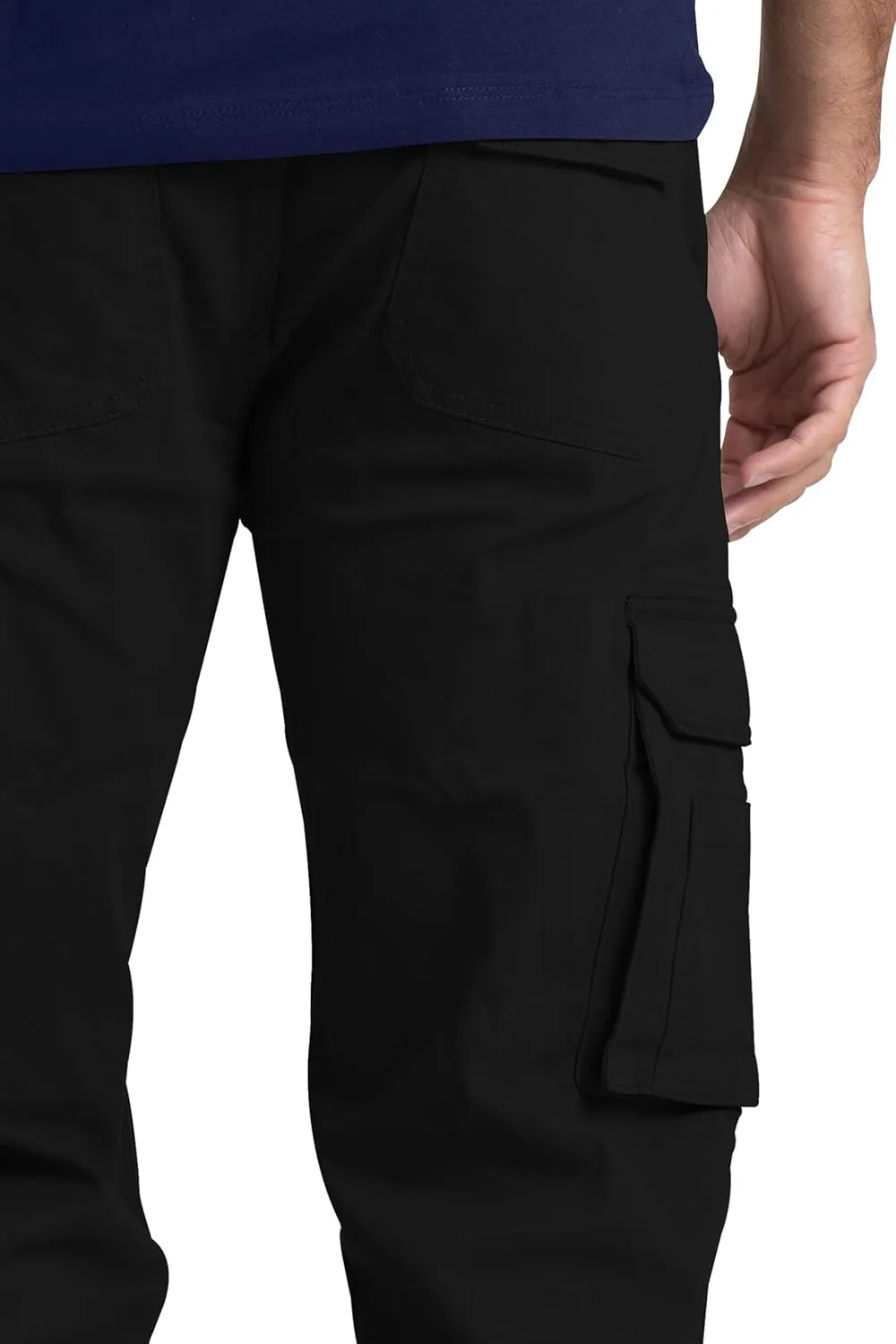 Mens Cargo Pant 100% Cotton Slim-Fit Relaxed Tactical Hiking Heavy Duty Workwear 6 Pockets Outdoor Cargo Works Pants 32W-44W