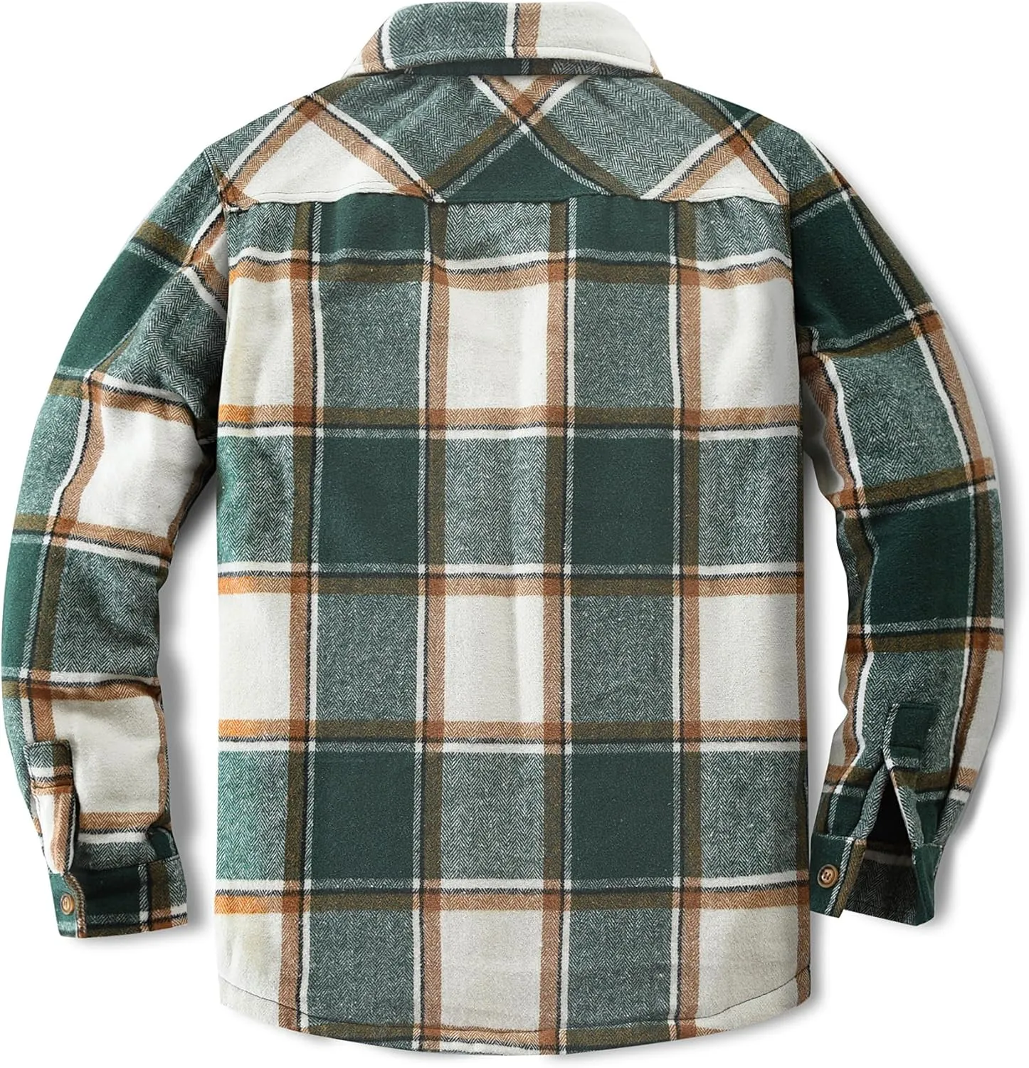 Men's Cotton Flannel Shirt Jacket Fleece Lined Long Sleeve Plaid Shirt for Men