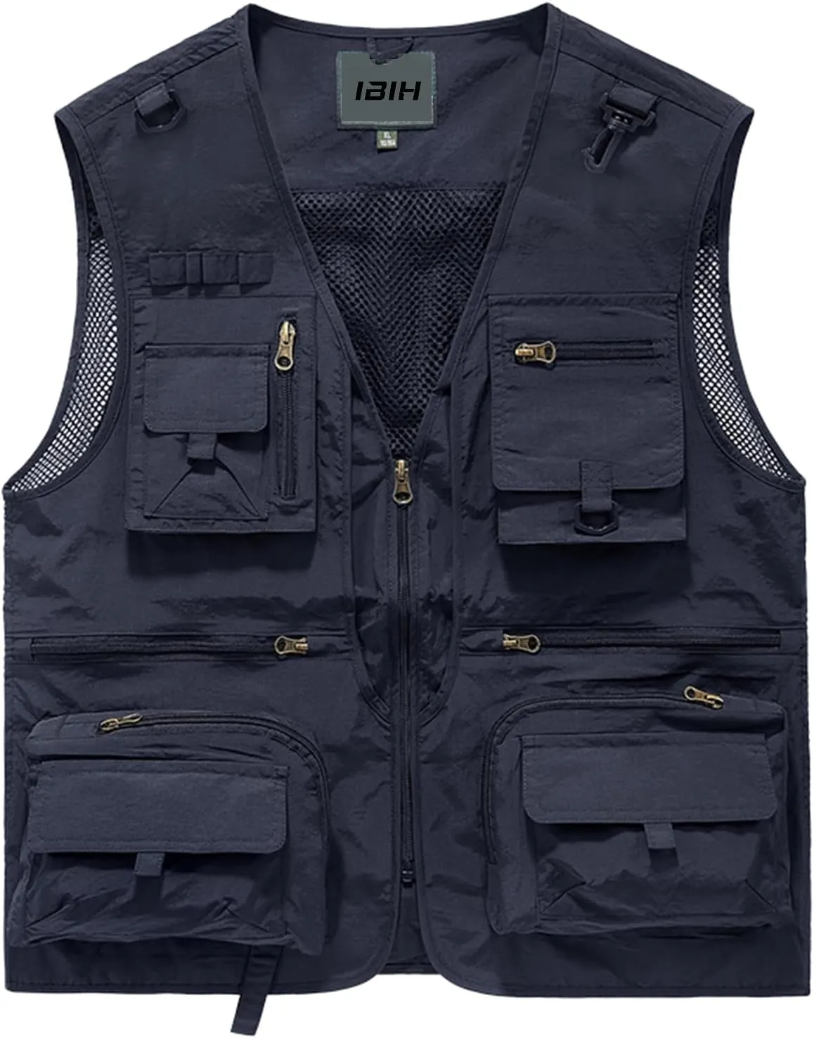 Mens Outdoor Vest Breathable Quick-Dry Fishing Vest Camping Hiking Lightweight Vest with Multi-Pocket