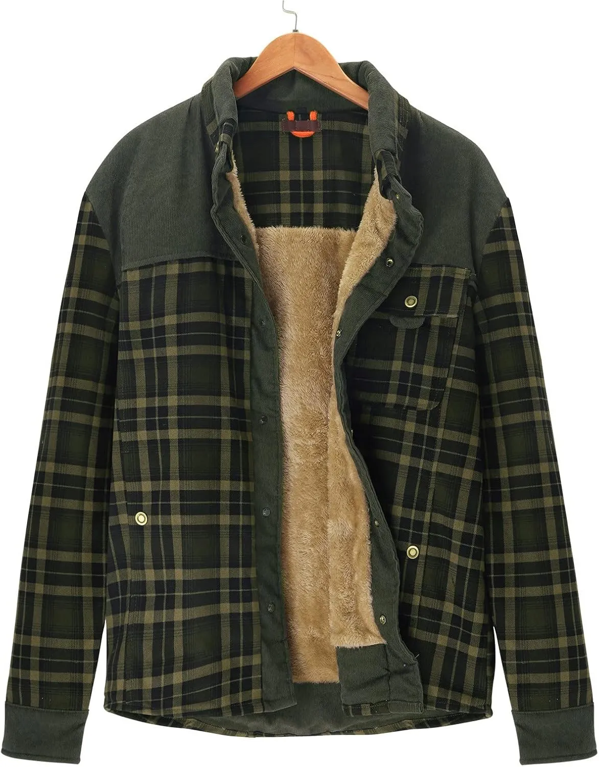Men's Plaid Hooded Shirts Casual Print Lapel Button Down Pocket Long Sleeve Shirt Fall Casual Button Down Shirts
