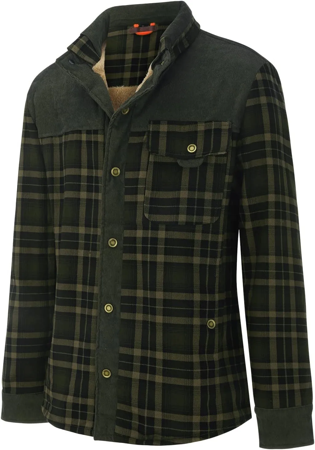 Men's Plaid Hooded Shirts Casual Print Lapel Button Down Pocket Long Sleeve Shirt Fall Casual Button Down Shirts