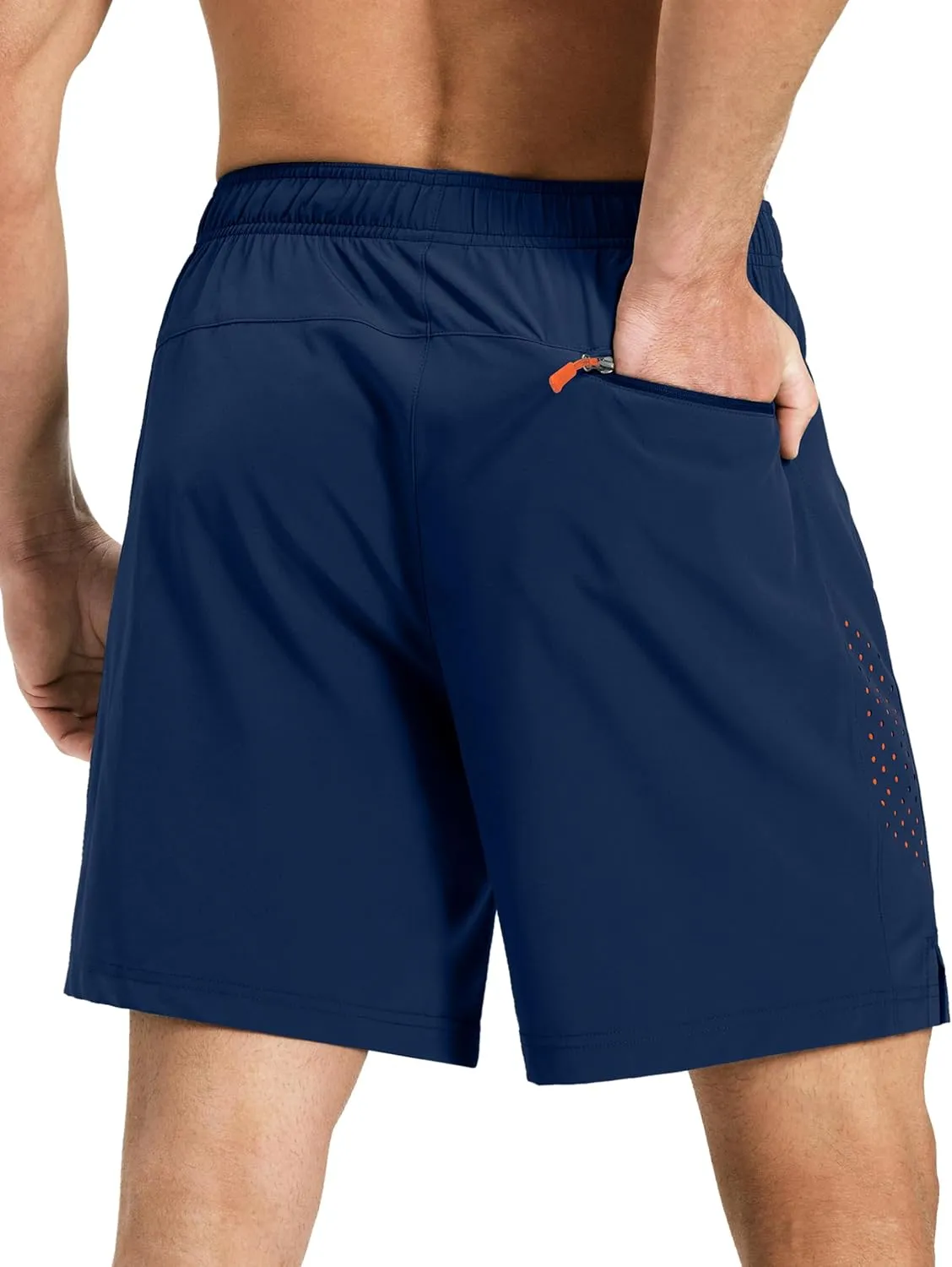 Men’s Running Athletic Shorts 7 Inch Quick Dry Lightweight Workout Gym Tennis Shorts 3 Zipper Pockets