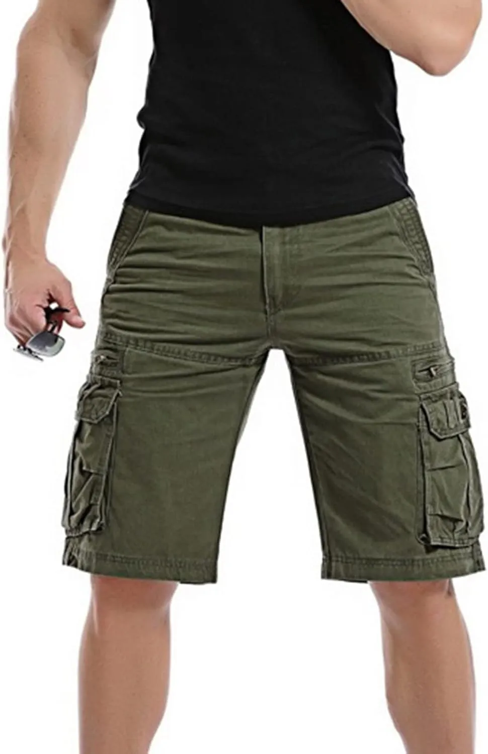 Men's Stretch Cargo Shorts Military Tactical Utility Pockets Big and Tall Fit Comfortable Workwear Shorts