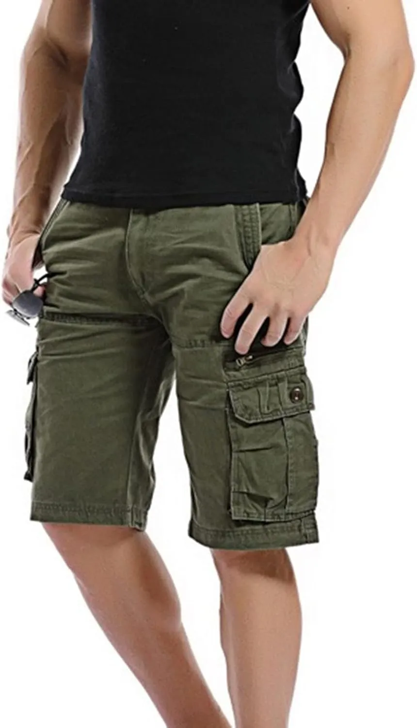 Men's Stretch Cargo Shorts Military Tactical Utility Pockets Big and Tall Fit Comfortable Workwear Shorts