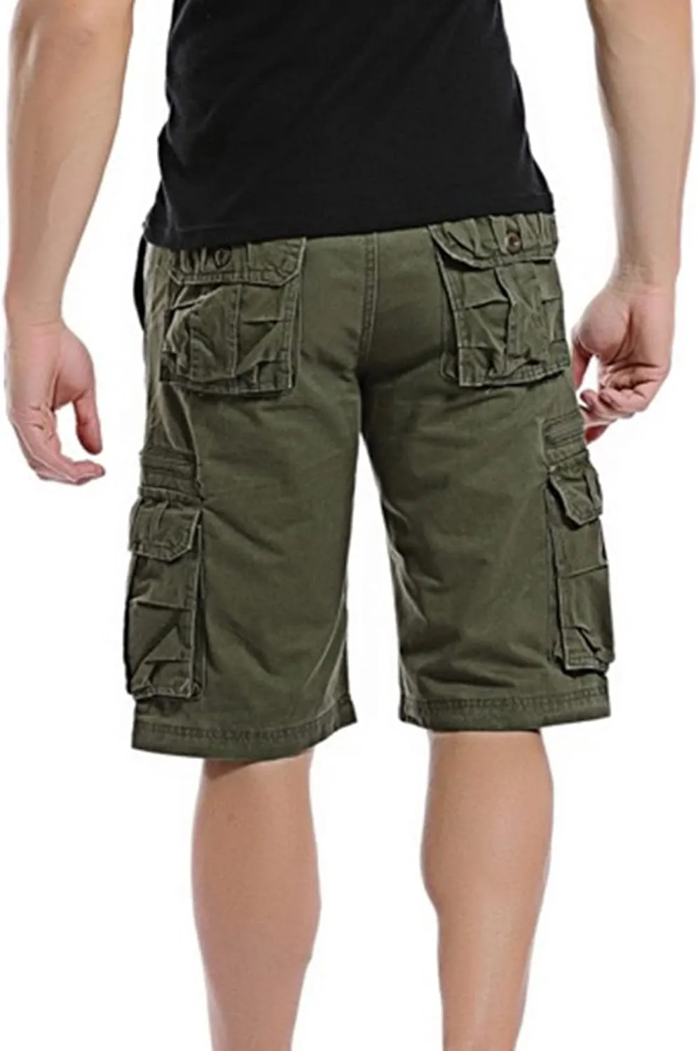 Men's Stretch Cargo Shorts Military Tactical Utility Pockets Big and Tall Fit Comfortable Workwear Shorts