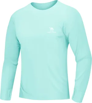 Mens Sun Protection Shirts UV SPF UPF 50  Long Sleeve Rash Guard Fishing Running Swim T-Shirt Quick-Dry Lightweight