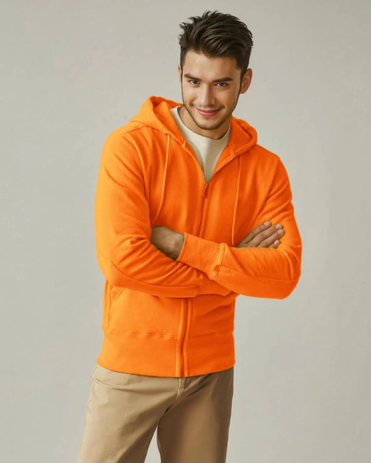 Mens Zip up Hoodie Full Zip Fleece Lined Pullover Hooded Sweatshirt Long Sleeve Sports Hooded Jacket with Pocket
