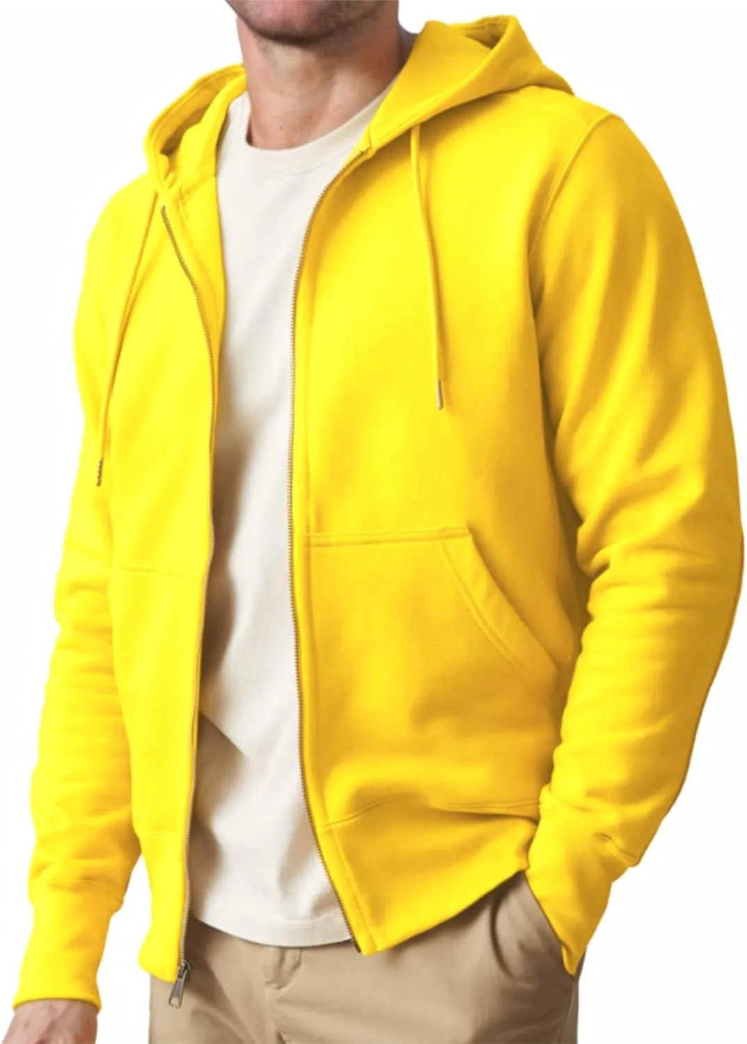 Mens Zip up Hoodie Full Zip Fleece Lined Pullover Hooded Sweatshirt Long Sleeve Sports Hooded Jacket with Pocket
