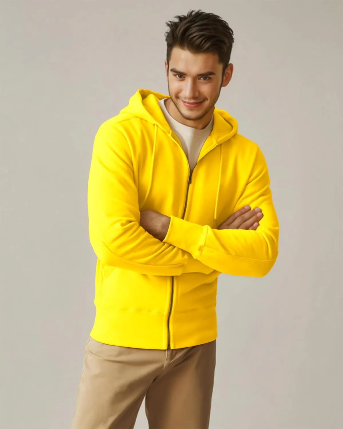 Mens Zip up Hoodie Full Zip Fleece Lined Pullover Hooded Sweatshirt Long Sleeve Sports Hooded Jacket with Pocket