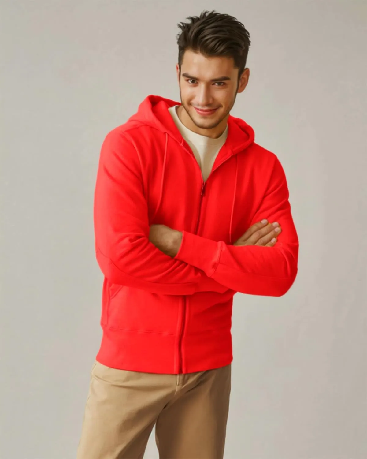Mens Zip up Hoodie Full Zip Fleece Lined Pullover Hooded Sweatshirt Long Sleeve Sports Hooded Jacket with Pocket