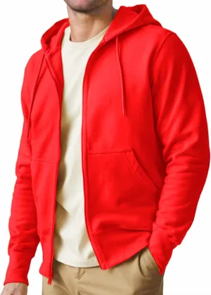 Mens Zip up Hoodie Full Zip Fleece Lined Pullover Hooded Sweatshirt Long Sleeve Sports Hooded Jacket with Pocket
