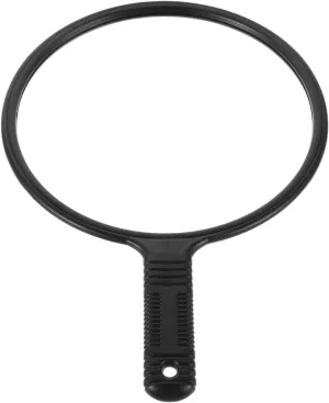 Mikinona Handheld Makeup Mirror Large Hairdressing Mirror for Salon Home Crystal Reflection Comfortable Round Handle Retro Style for Women
