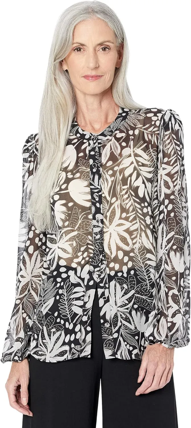 MILLY Glora Painted Tiger Lily Top