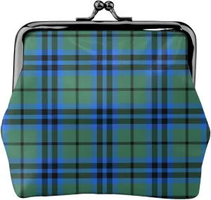 Mini PU Leather Change Purse Falconer Tartan Coin Purses Wallet with Clasp Pouch