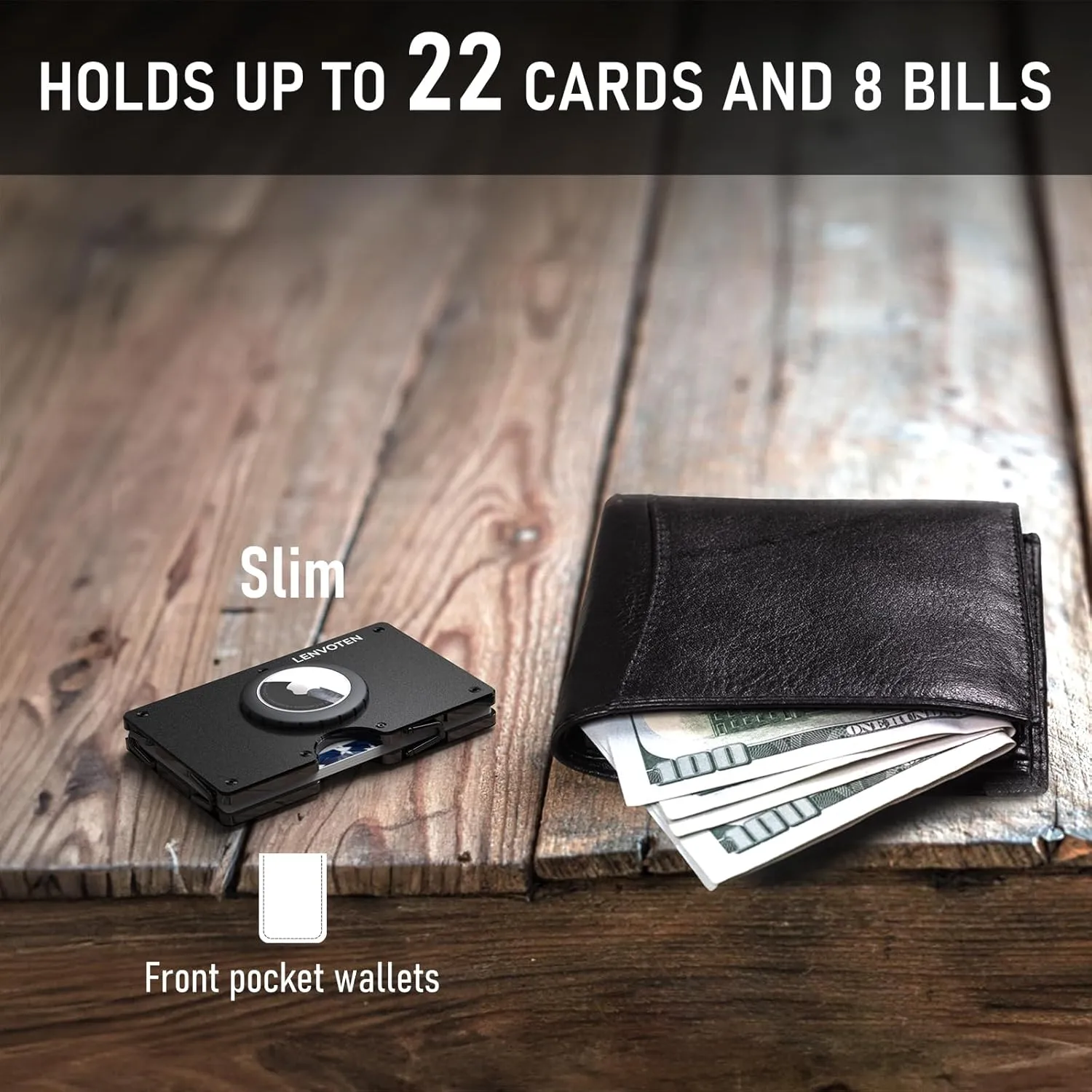 Minimalist Wallet for Men, Metal Wallet with Money Clip, Slim Compact Wallet, RFID Blocking Card Holder, Metal Aluminum Credit Card Holder, Holds up to 20 Cards