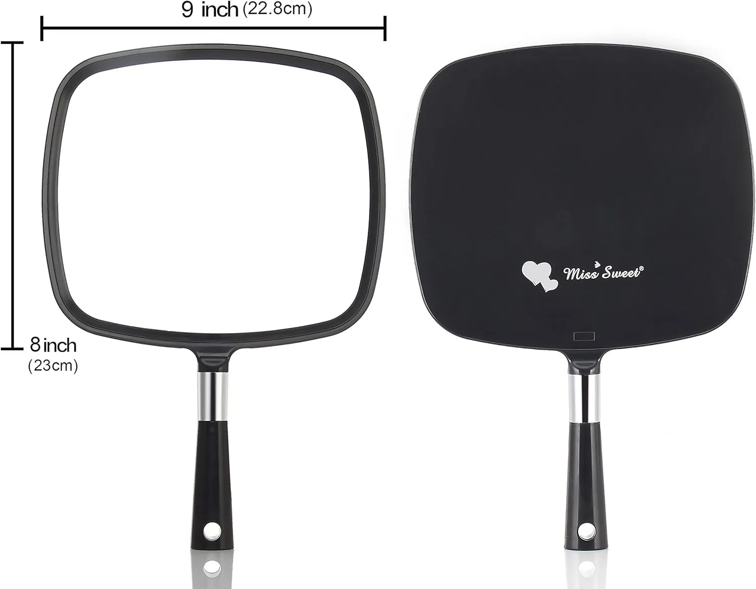 Miss Sweet Handheld Mirror Makeup Mirror (Black)