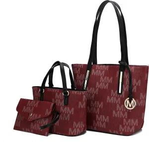 MKF Collection 3-PC Set, Shoulder Bag for Women, Small Tote Bag & Wristlet Purse – Top Handle PU Leather Handbag by Mia K