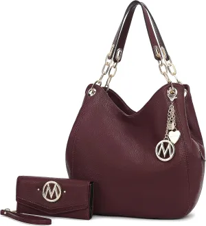 MKF Collection Hobo Bag for Women & Wristlet Wallet, Vegan Leather Shoulder Bag Handbag Purse by Mia K.