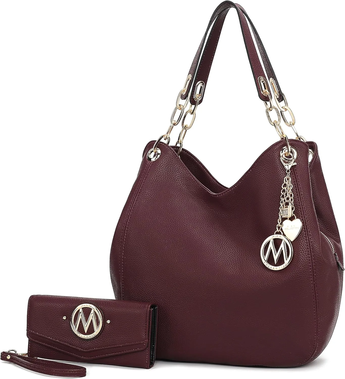 MKF Collection Hobo Bag for Women & Wristlet Wallet, Vegan Leather Shoulder Bag Handbag Purse by Mia K.