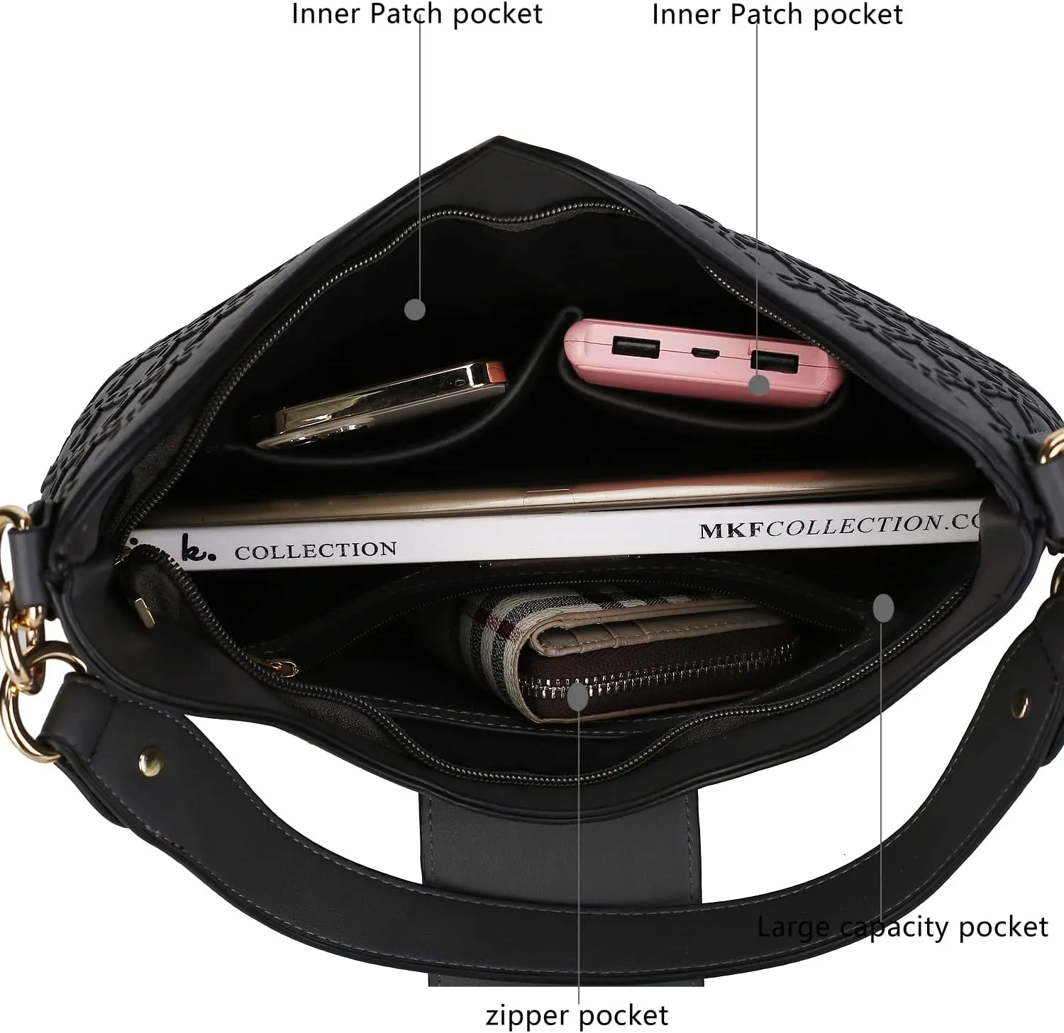 MKF Collection Hobo Bag Set for Women & Wristlet Wallet, Designer Handbag Purse Top Handle Shoulder Bag By Mia K