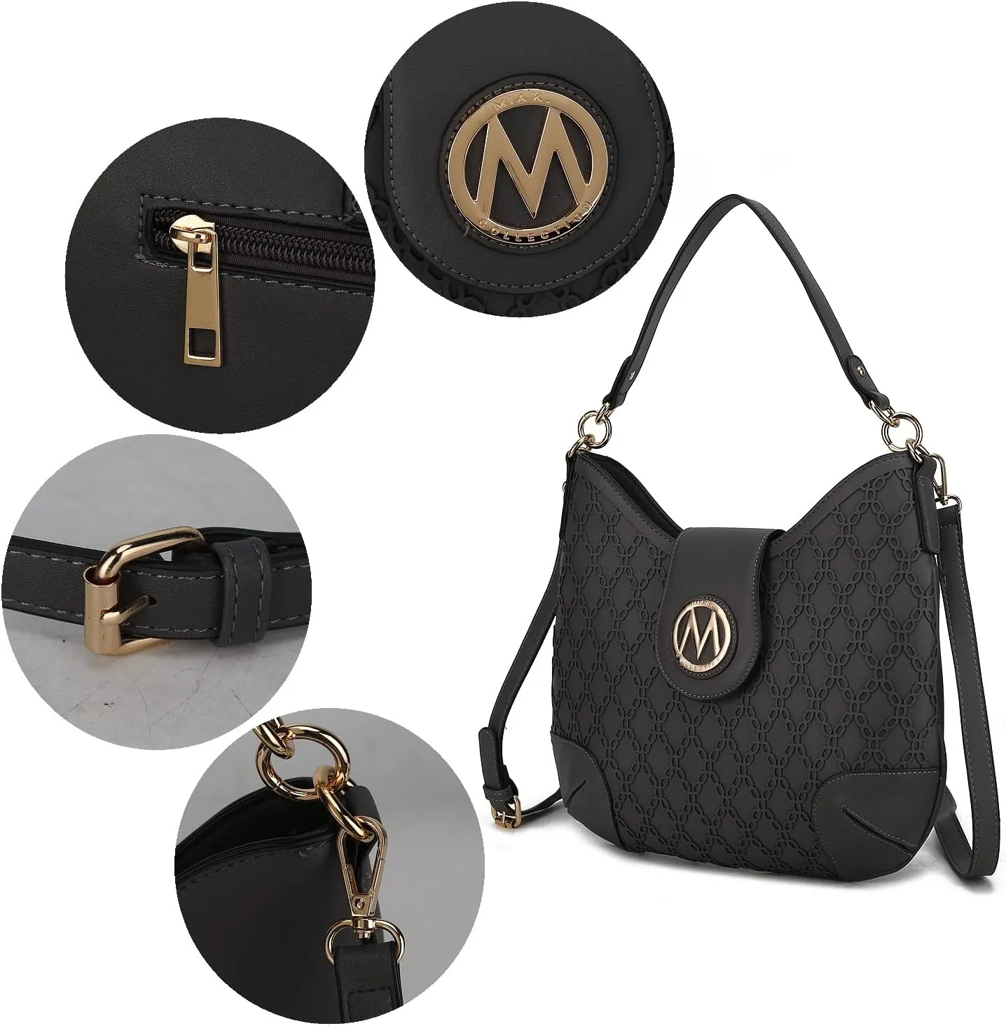 MKF Collection Hobo Bag Set for Women & Wristlet Wallet, Designer Handbag Purse Top Handle Shoulder Bag By Mia K