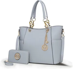 MKF Collection Tote Bag for Women, Handbag Set with Wallet-Top-Handle- Vegan Leather Purse