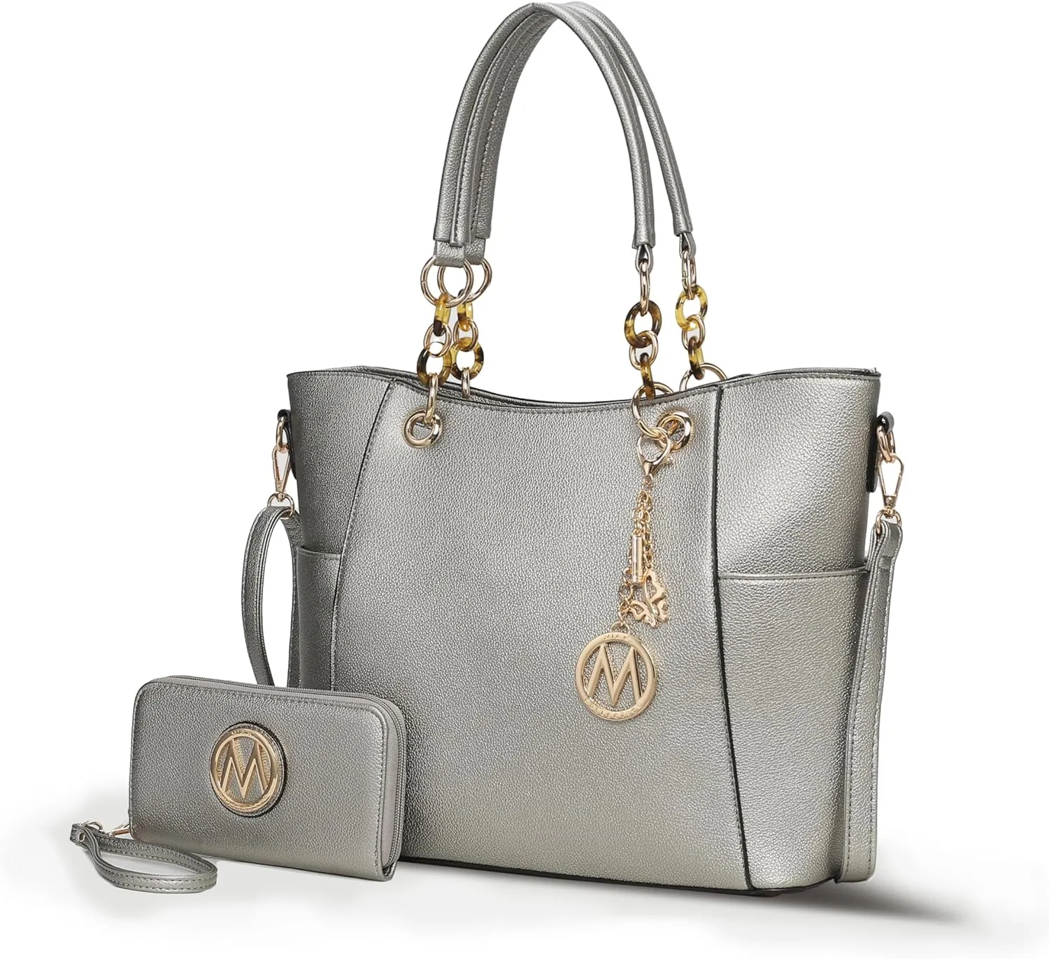 MKF Collection Tote Bag for Women, Handbag Set with Wallet-Top-Handle- Vegan Leather Purse