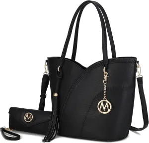 MKF Collection Tote Bag With Wristlet Wallet for Women,Vegan Leather Set Handbag Purse, Top-Handle 2 Pieces By Mia K